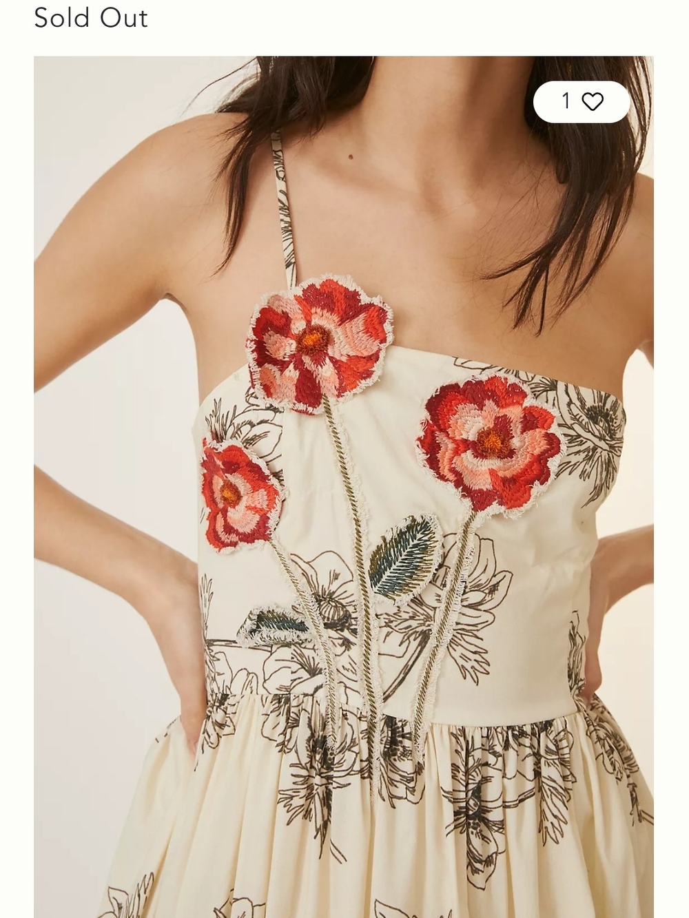 Anthropologie x Especia Floral Maxi Dress With Embroidered Blooms Sz L - Picture 5 of 7